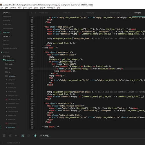 Screen shot of some HTML